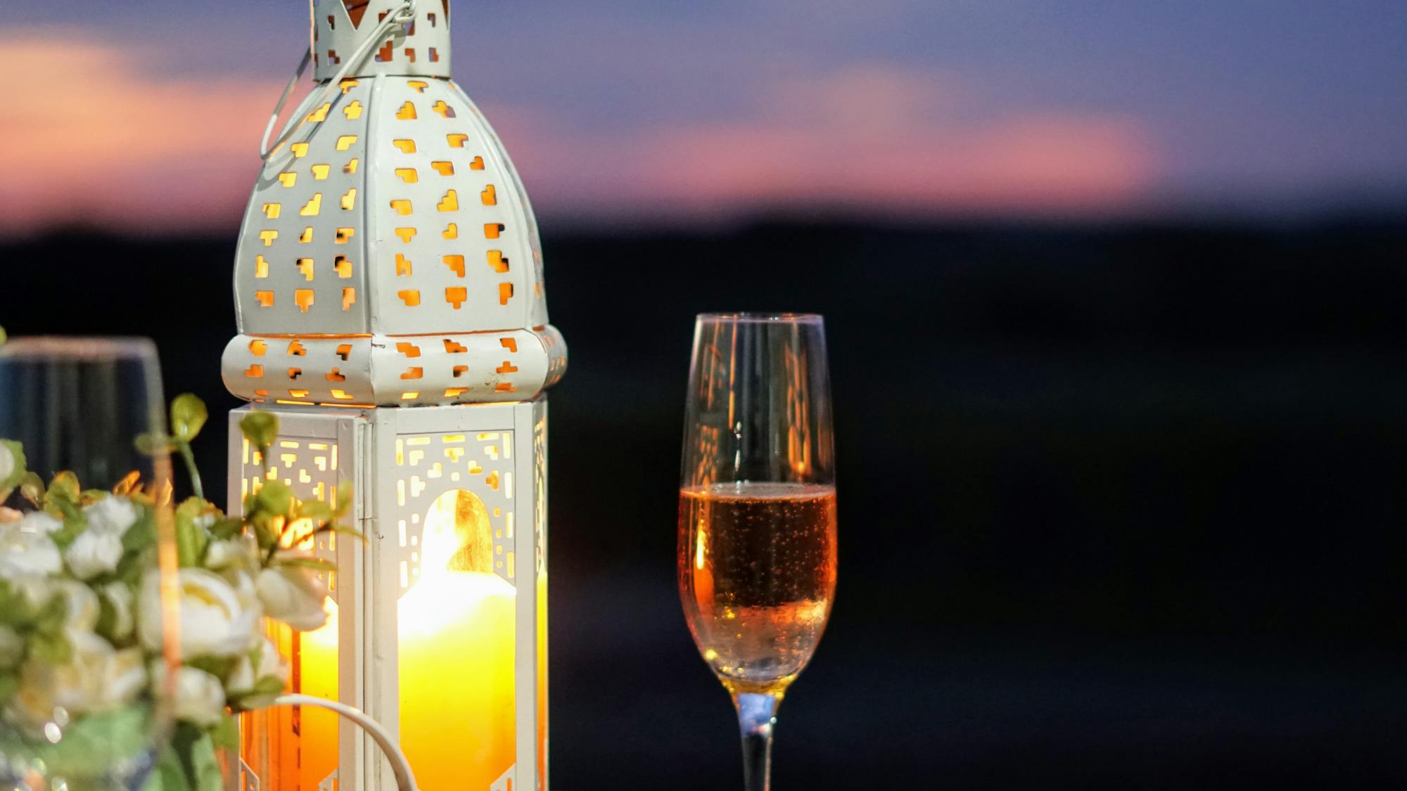 Natural wine with candlelit ambiance